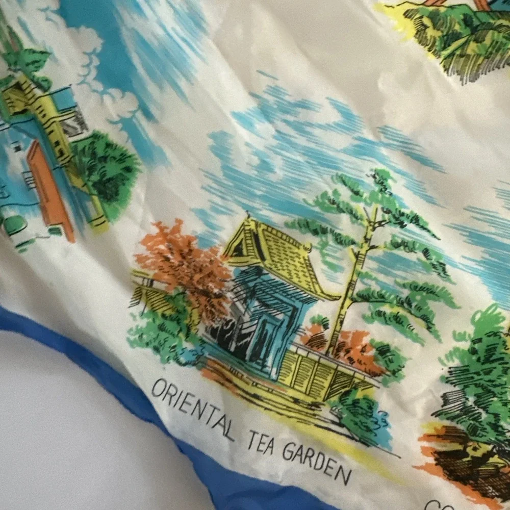 VTG San Francisco‎ Souvenir Scarf Cable Car Golden Gate Bridge Landmarks Travel